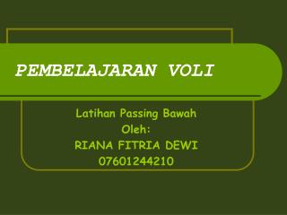 PEMBELAJARAN VOLI