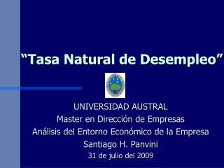 “Tasa Natural de Desempleo”