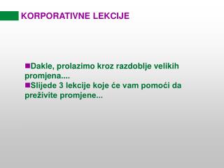 KORPORATIVNE LEKCIJE