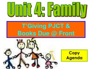 T’Giving PJCT &amp; Books Due @ Front