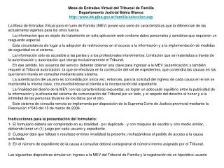 Mesa de Entradas Virtual del Tribunal de Familia Departamento Judicial Bahía Blanca