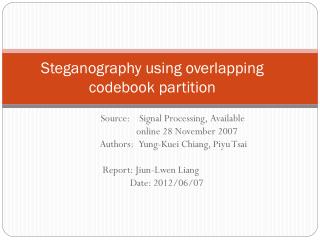 Steganography using overlapping codebook partition