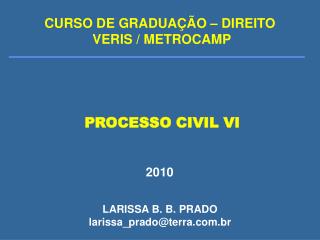 PROCESSO CIVIL VI