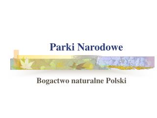 Parki Narodowe