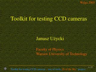 Toolkit for testing CCD cameras