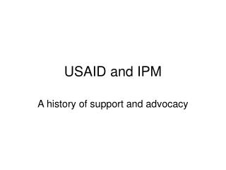 USAID and IPM