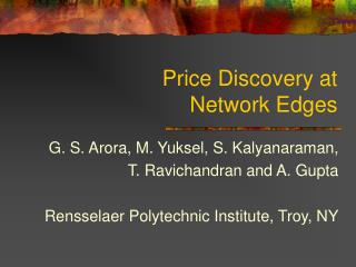 Price Discovery at Network Edges