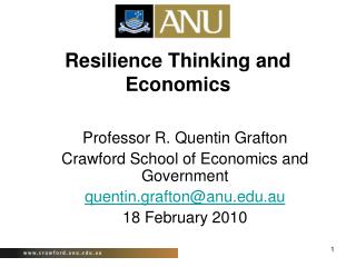 Resilience Thinking and Economics