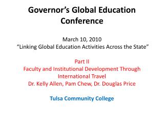 Governor’s Global Education Conference