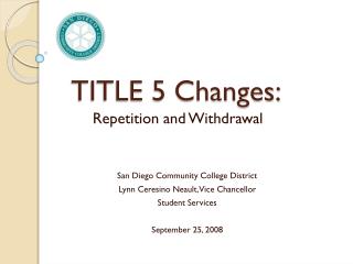 TITLE 5 Changes: