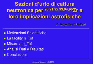 Sezioni d’urto di cattura neutronica per 90,91,92,93,94,96 Zr e loro implicazioni astrofisiche