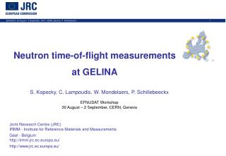 Neutron time-of-flight measurements at GELINA