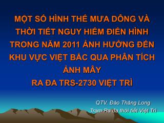 QTV. Đào Thăng Long Trạm Ra đa thời tiết Việt Trì