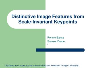 Distinctive Image Features from Scale-Invariant Keypoints