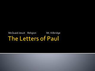 The Letters of Paul