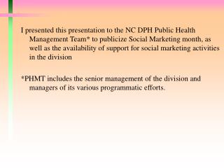 Social Marketing in Public Health Month