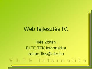 Web fejlesztés IV.