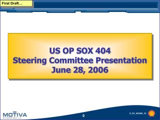 US OP SOX 404 Steering Committee Presentation June 28, 2006
