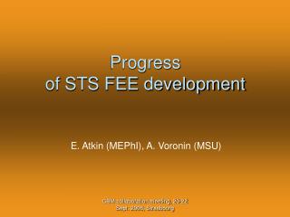 Progress of STS FEE development