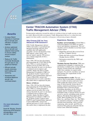 Center TRACON Automation System (CTAS) Traffic Management Advisor (TMA)