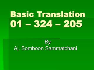 Basic Translation 01 – 324 – 205