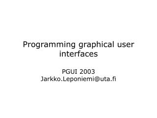 Programming graphical user interfaces