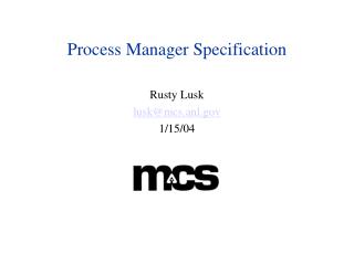 Process Manager Specification