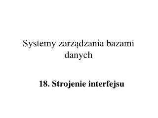 Systemy zarządzania bazami danych