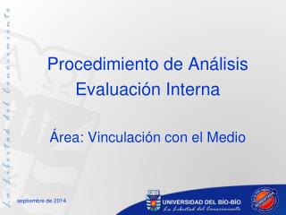 Procedimiento de Análisis Evaluación Interna Área: Vinculación con el Medio