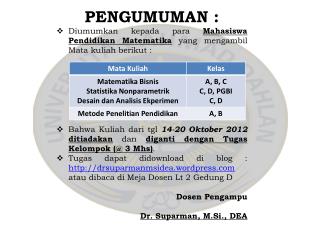 PENGUMUMAN :