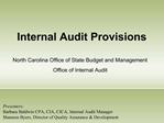 Internal Audit Provisions