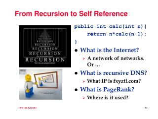 From Recursion to Self Reference