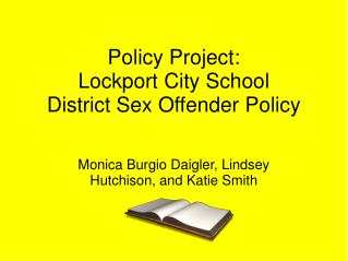 Policy Project: Lockport City School District Sex Offender Policy