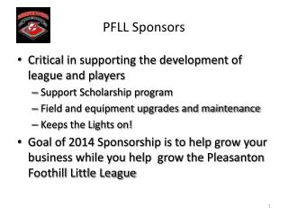 PFLL Sponsors