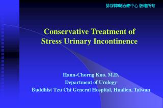 Conservative Treatment of Stress Urinary Incontinence