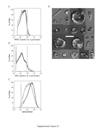 PFSC (relative to 3 µm beads)