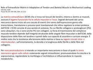 Role of Extracellular Matrix in Adaptation of Tendon and Skeletal Muscle to Mechanical Loading