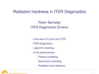 Radiation hardness in ITER Diagnostics