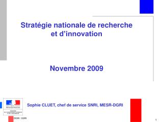 Stratégie nationale de recherche et d’innovation Novembre 2009