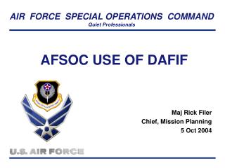 AFSOC USE OF DAFIF