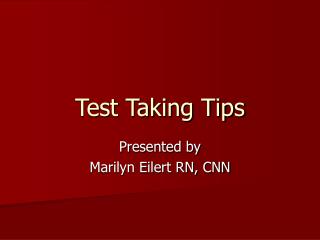 Test Taking Tips