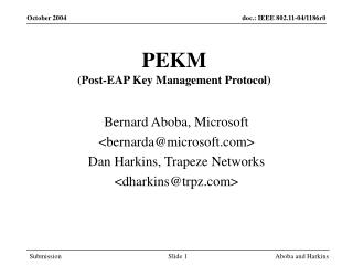 PEKM (Post-EAP Key Management Protocol)