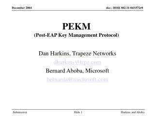 PEKM (Post-EAP Key Management Protocol)