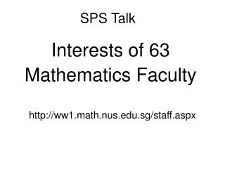 SPS Talk