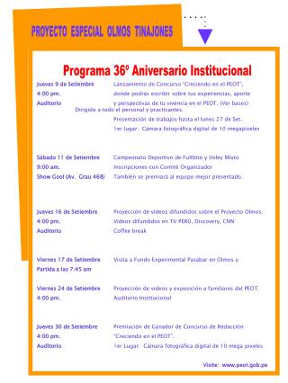 Programa 36º Aniversario Institucional