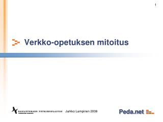 Verkko-opetuksen mitoitus