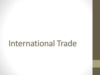 International Trade