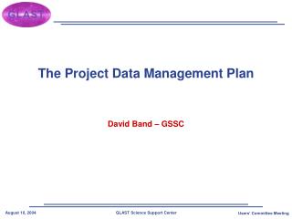 The Project Data Management Plan