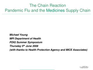 The Chain Reaction Pandemic Flu and the Medicines Supply Chain