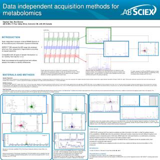 Data independent acquisition methods for metabolomics